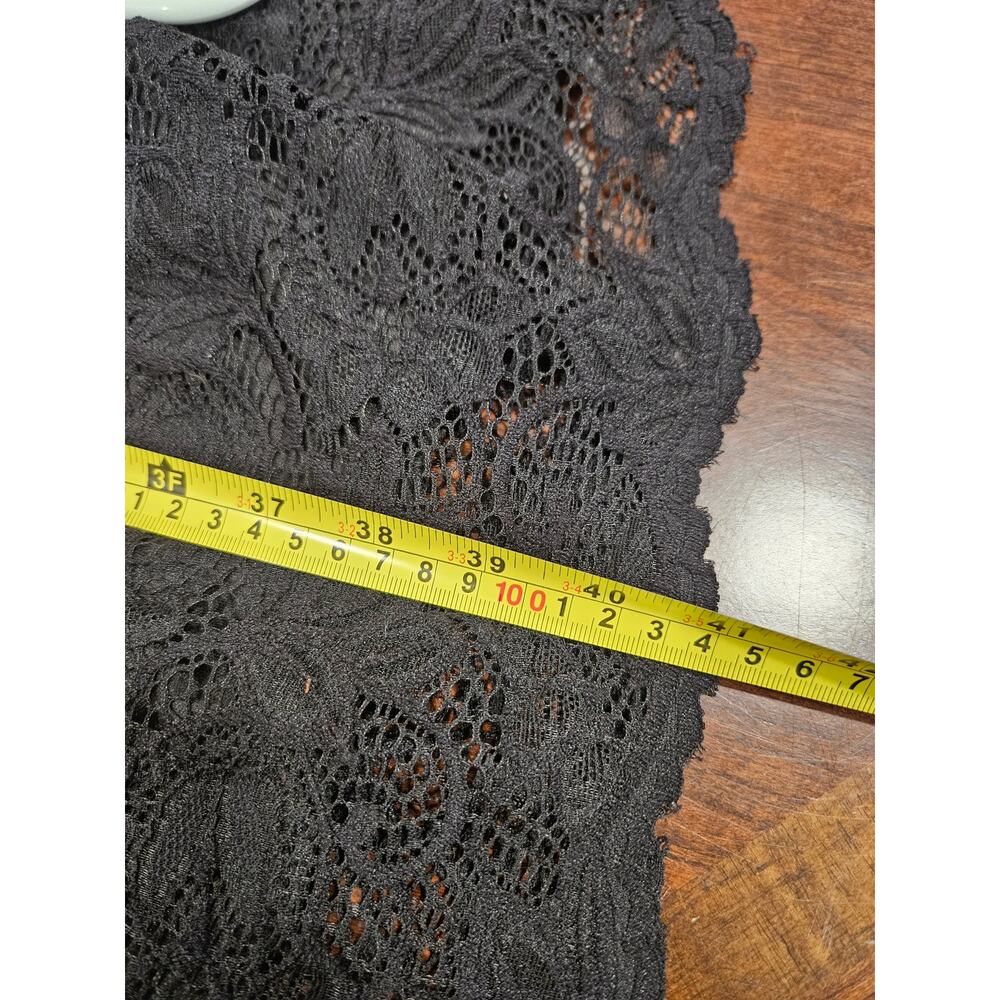 Mikarose Black Lace Modest Midi Dress Bell Sleeve Elegant Occasion XS - Picture 7 of 7